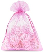 Organza Zakjes 12 x 15 cm | 50 stuk | Roze | Cadeauzakjes Geschenkzakjes Cadeau Verpakking Geurzakjes Snoepzakjes Bruiloft decoratie