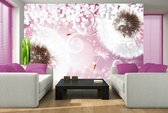 Dandelion Abstract Pink Photo Wallcovering