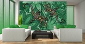 Lizards Flowers Abstract Colours Photo Wallcovering