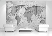 World Map Concrete Texture Photo Wallcovering