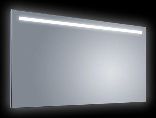 Clové Badkamerspiegel Met Zwarte Rand, LED Verlichting, Anti-Condens Systeem, Tijd