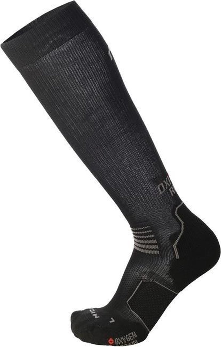 Medium weight Oxi-jet compression long running socks M Zwart