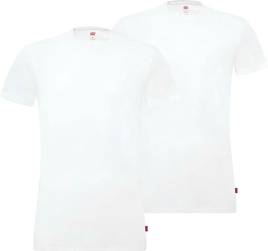 Levi's - T-shirt Ronde Hals Wit 2Pack - Heren - Maat S - Slim-fit