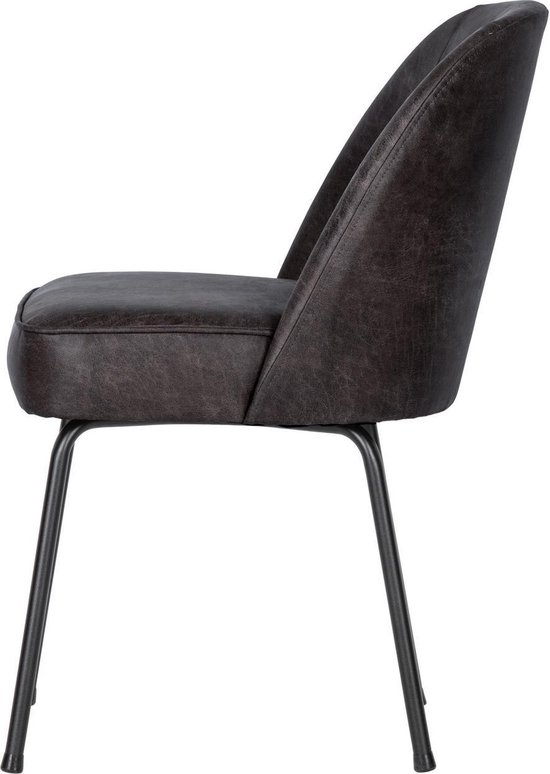 BePureHome Chaise de salle à manger Vogue en cuir noir | bol.com