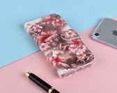 P.C.K. Hoesje/Boekhoesje luxe bruine bloemen print geschikt voor Apple Iphone 11 MET Glasfolie