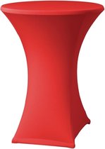 jupe de table debout stretch D2 - Ø 80-85cm - couvercle supérieur inclus - rouge