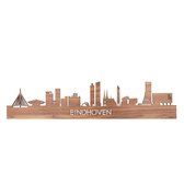 Skyline Eindhoven Notenhout - 100 cm - Woondecoratie design - Wanddecoratie met LED verlichting