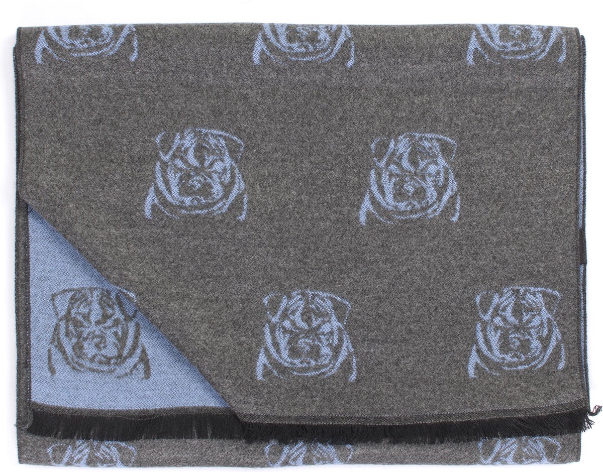 TRESANTI sjaal - Viscose sjaal - Bulldog design - Grijze sjaal