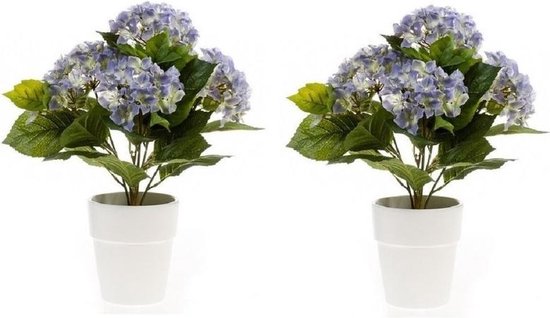 Modernisering Zeep man 2x Kunstplant Hortensia blauw in pot 37 cm - Kamerplant blauwe Hortensia |  bol.com