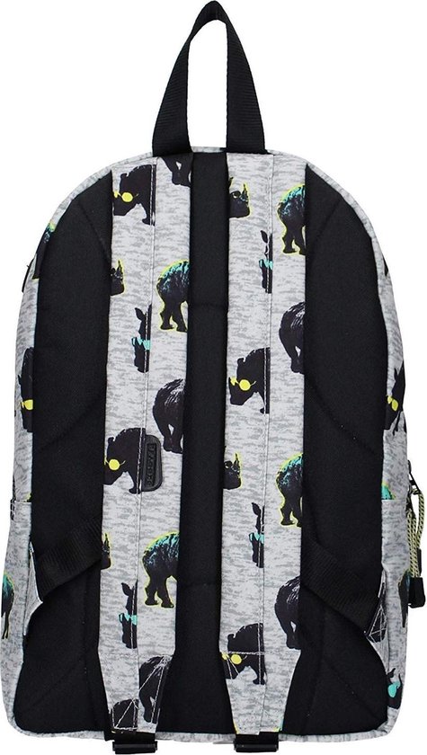 Skooter Funky Zoo Kinderrugzak Unisex Grijs Stoere neushoorn