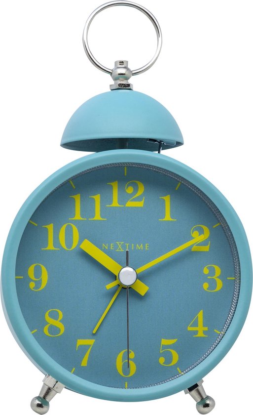 NeXtime Single Bell - Wekker de table - Métal - 16x9,2x5,4 cm - Turquoise