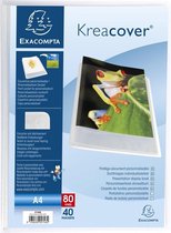 10x Kreacover® Chromaline Personaliseerbare showalbums PP met vaste rug - 40 tassen - 80 zichten - A4, Transparant