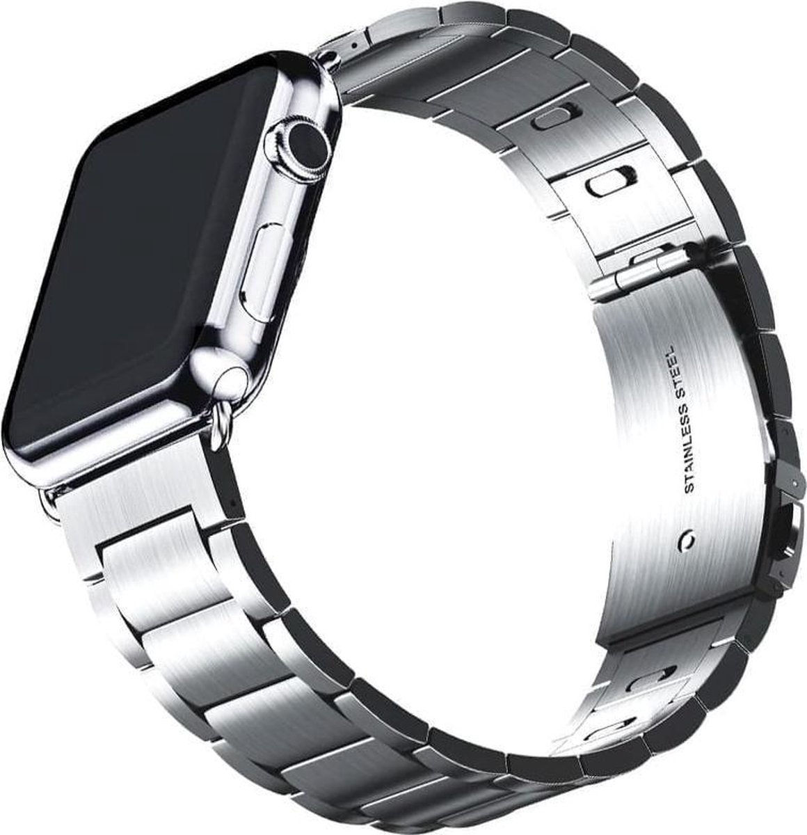 Wabando Stalen Band Shaque Zilver compatibel met Apple Watch 41/40/38 mm |  bol.com