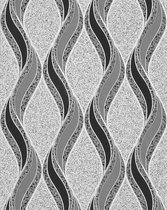 Design behangpapier EDEM 1025-16 granietpleister golven patroon lichtgrijs zwart zilver