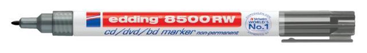 Cd marker edding 8500 rond zwart 1.0mm