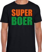 Super boer fun tekst t-shirt zwart heren S