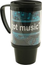 Geïsoleerde koffiemok 'Got Music?' (blauw)