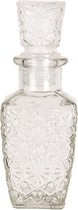 Clayre & Eef Parfum Flesje 6GL2591 Ø 5*14 cm - Transparant Glas Decoratie Flesje Karaf