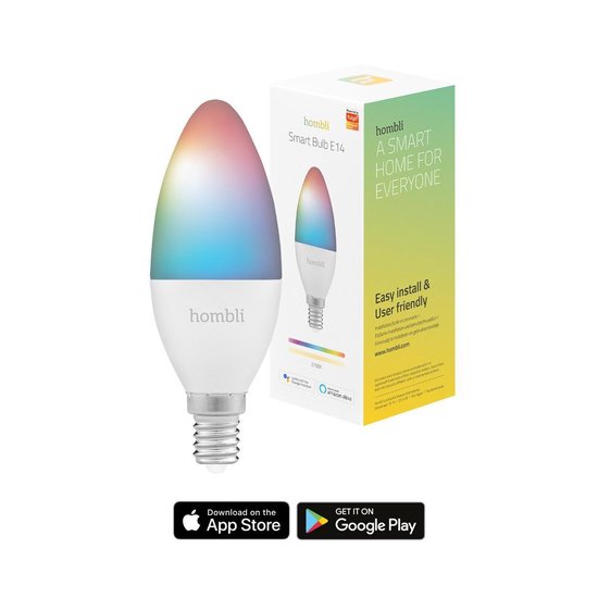 Hombli Smart Lamp Wit en gekleurd licht Dimbaar E14 LED Wifi