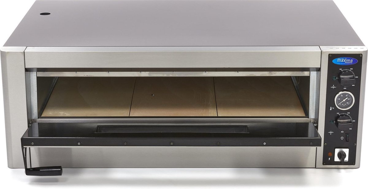Pizza Oven 6 x 30 cm 400V RVS Front Variabele Thermostaat tot 500