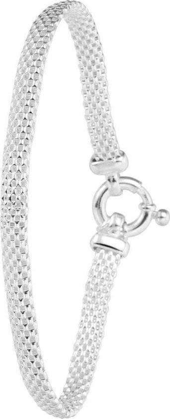 Lucardi Dames Armband - Echt Zilver - Armband - Cadeau - 21 cm - Zilverkleurig