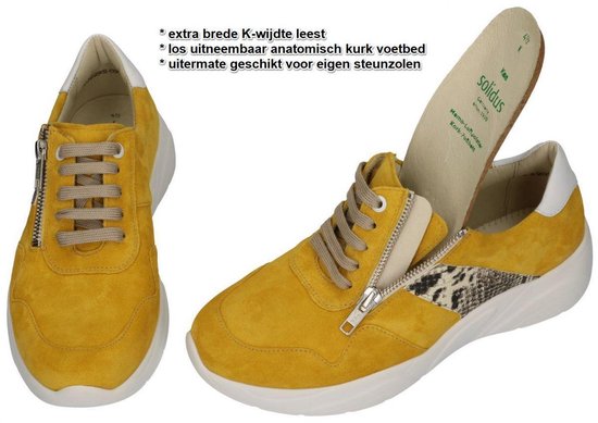 Glimlach Veilig Sturen Solidus -Dames - geel - sneakers - maat 36.5 | bol.com