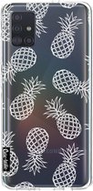 Casetastic Samsung Galaxy A51 (2020) Hoesje - Softcover Hoesje met Design - Pineapples Outline Print