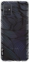 Casetastic Samsung Galaxy A71 (2020) Hoesje - Softcover Hoesje met Design - Wavy Outlines Black Print