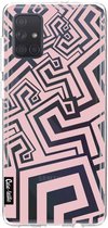 Casetastic Samsung Galaxy A71 (2020) Hoesje - Softcover Hoesje met Design - Abstract Pink Wave Print