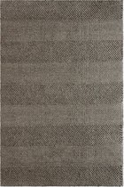 Handgeweven laagpolig vloerkleed Dakota - Wol - bruin - 80x150 cm