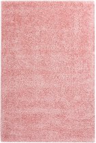 Hoogpolig effen vloerkleed Emilia - roze - 200x290 cm