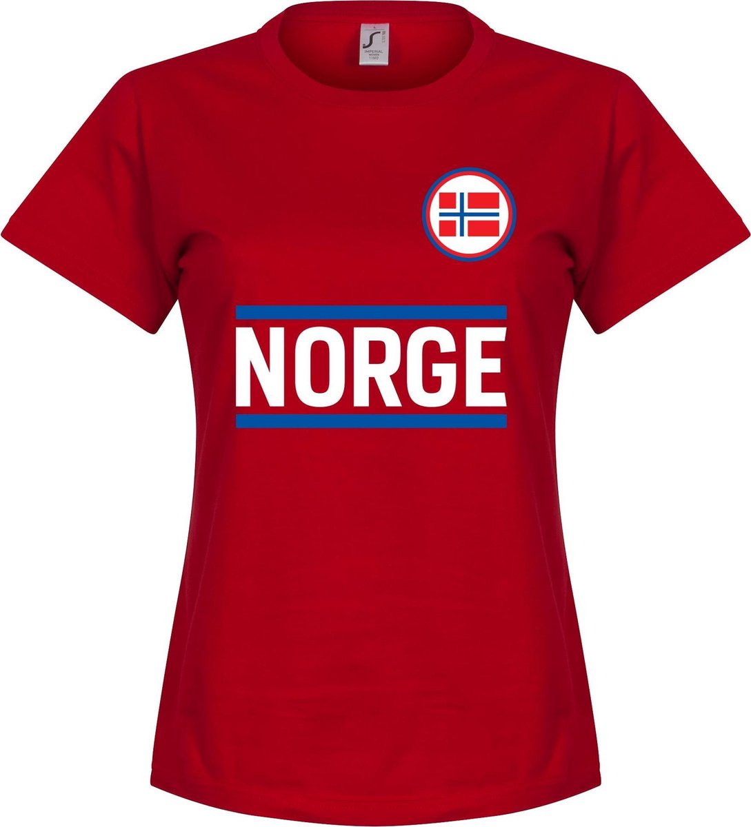 Noorwegen Team Dames T-Shirt - Rood - M