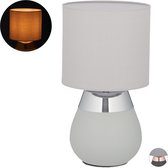 Relaxdays tafellamp touch - nachtlampje - schemerlamp - dimbaar - touch lamp - E14 fitting - zilver