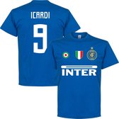 Inter Milan Icardi 9 Team T-Shirt - Blauw - S