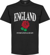 England Rose International Rugby T-Shirt - Zwart  - XS