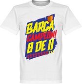 Barcelona Campion 8 de 11 T-Shirt - Wit - 5XL