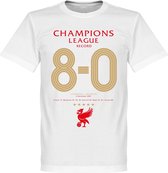 Liverpool 8-0 Champions League Record T-Shirt - Wit - M