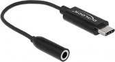 USB-C naar 3,5mm Jack audio adapter - actief - High-Res audio / zwart - 0,15 meter