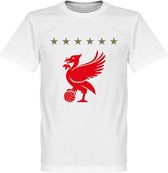 Liverpool Five Star T-Shirt - Wit - XS