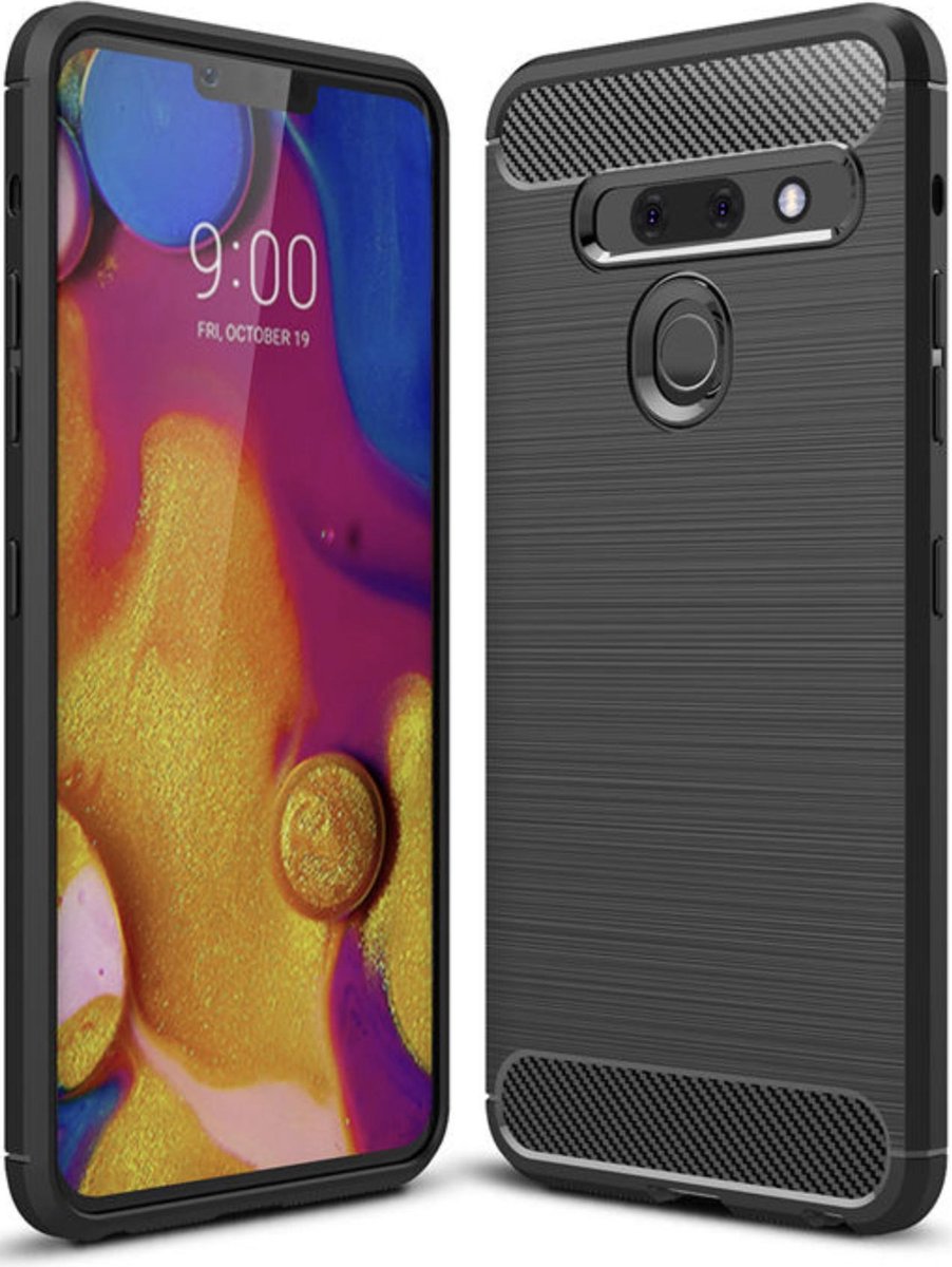 LG G8 ThinQ Carbon Backcover - Zwart - TPU - Shockproof