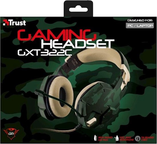 Trust GXT 322C Carus Gaming Headset - Camouflage - PS4, PS5 en PC | bol.com