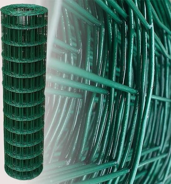 zwaartekracht erven onvoorwaardelijk Tuingaas Rol 25m 120cm hoog - 100x75mm maaswijdte 2.1mm draaddikte - groen  geplastificeerd | bol.com