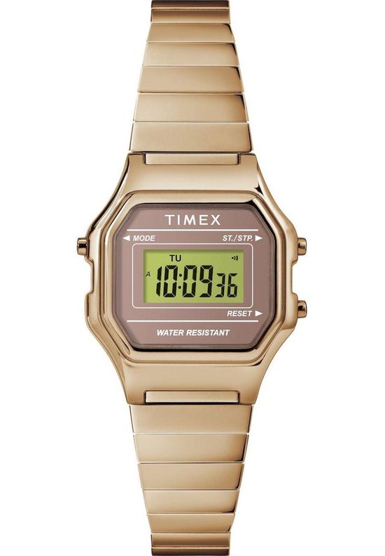 Timex Classic Digital Mini TW2T48100 Horloge - Staal - Rosékleurig - Ø 27 mm