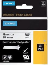 Labeltape Dymo Rhino 18484 polyester 19mmx5.5m zwart op wt