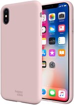 HappyCase Siliconen Back Cover Hoesje Roze Geschikt voor Apple iPhone X(S)