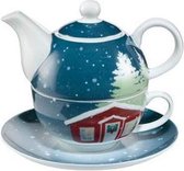 Goebel® - Kerst | Theepot "Christmas at Home" | Porselein, Tea for One