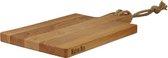 Snijplank bamboe hout rechthoek met handvat 35 cm - Snijplanken voor groente, fruit, vlees en vis - Keuken/kookbenodigdheden
