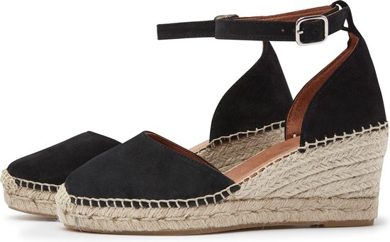 VIA VAI Flora Braid Espadrilles - Met Sleehak - Zwart - Maat 41 | bol.com