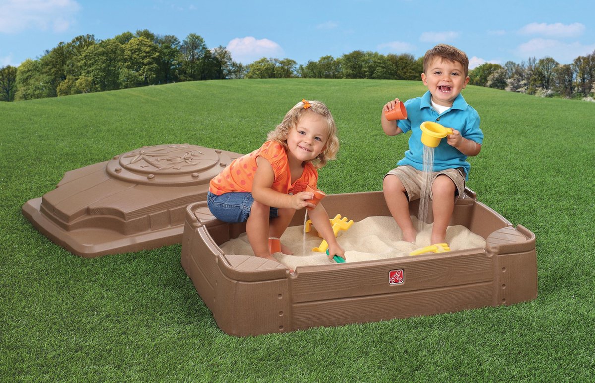 Step2 Play & Store Zandbak - Met Deksel en Zitbankjes - Zandbak van plastic / kunststof voor kinderen - Voor 91 kg zand — afbeelding 5