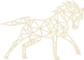 Paard Geometrisch Hout 60 x 43 cm - Licht Hout - Wanddecoratie